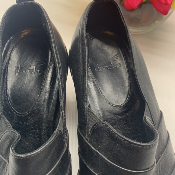 Dansko Black Leather Heeled Loafer Sz 8 /38. DAN0214A - Picture 10 of 12